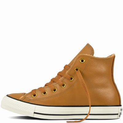 Converse Chuck Taylor All Star Leather And Faux Fur High Tops Womens - Brown Shoes (615FRNSC)